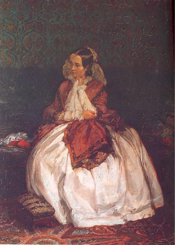 Adolph von Menzel Portrait of Frau Maercker oil painting picture